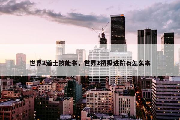 世界2道士技能书，世界2初级进阶石怎么来