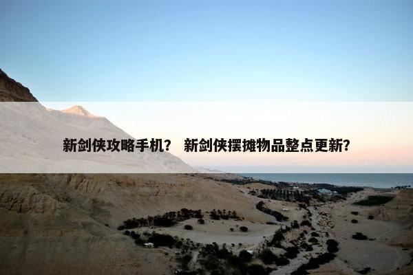 新剑侠攻略手机？ 新剑侠摆摊物品整点更新？