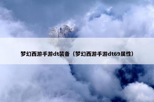 梦幻西游手游dt装备（梦幻西游手游dt69属性）