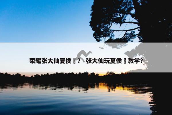 荣耀张大仙夏侯惇？ 张大仙玩夏侯惇教学？