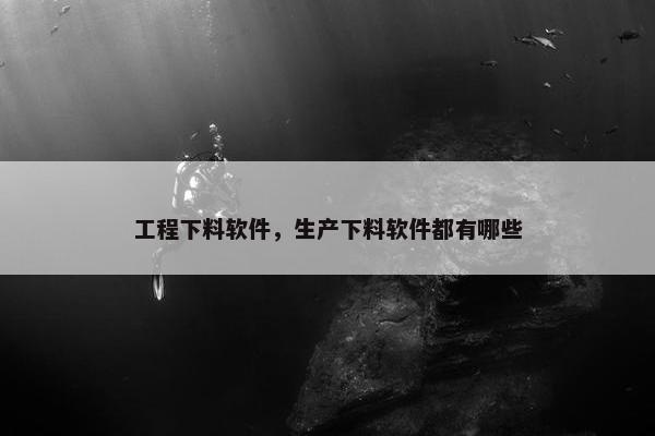 工程下料软件，生产下料软件都有哪些