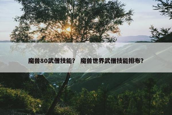 魔兽80武僧技能？ 魔兽世界武僧技能排布？