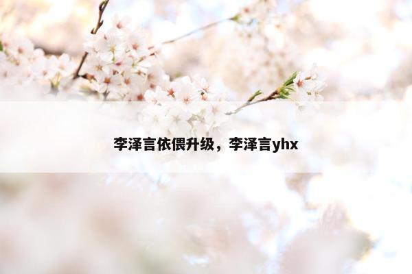 李泽言依偎升级，李泽言yhx