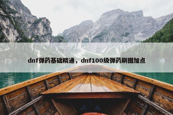dnf弹药基础精通，dnf100级弹药刷图加点