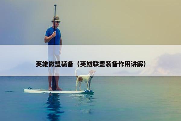 英雄微盟装备（英雄联盟装备作用讲解）