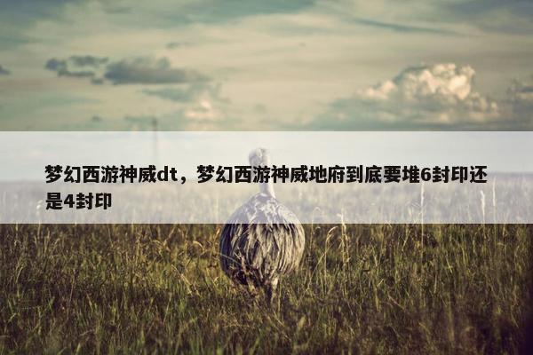 梦幻西游神威dt，梦幻西游神威地府到底要堆6封印还是4封印