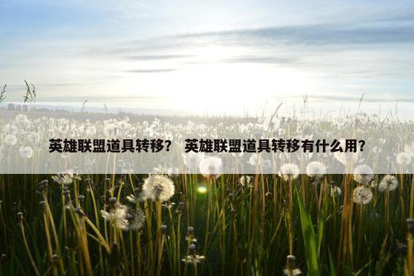 英雄联盟道具转移？ 英雄联盟道具转移有什么用？