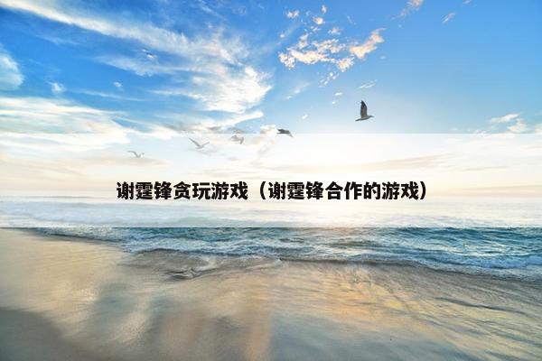 谢霆锋贪玩游戏（谢霆锋合作的游戏）