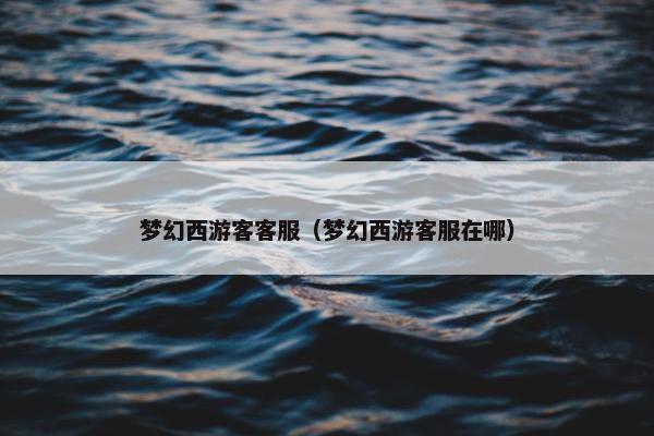 梦幻西游客客服（梦幻西游客服在哪）