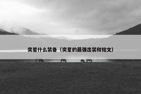 奕星什么装备（奕星的最强出装和铭文）