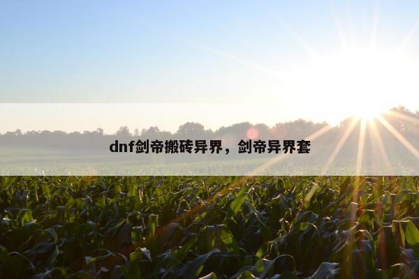 dnf剑帝搬砖异界，剑帝异界套