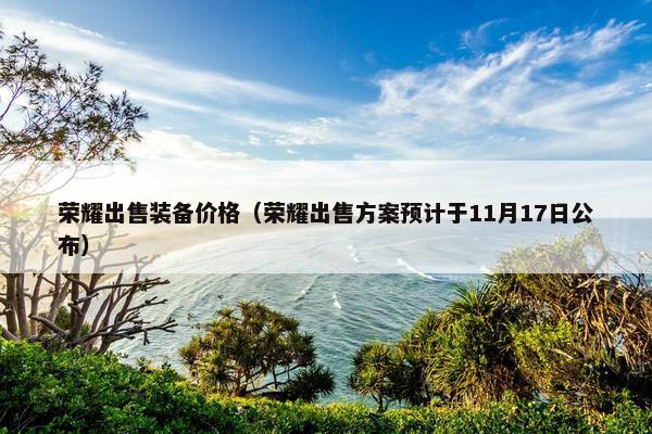 荣耀出售装备价格（荣耀出售方案预计于11月17日公布）