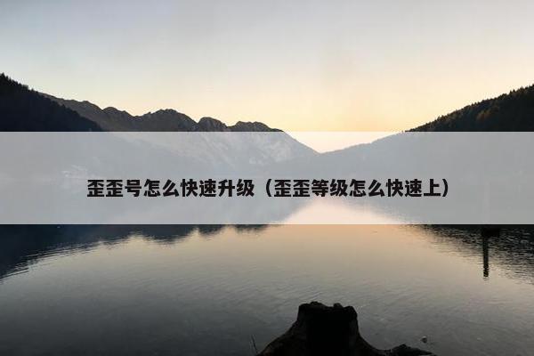 歪歪号怎么快速升级（歪歪等级怎么快速上）