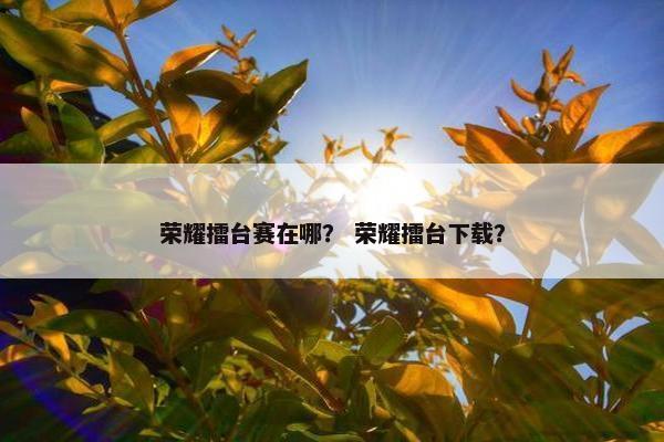 荣耀擂台赛在哪？ 荣耀擂台下载？