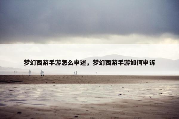 梦幻西游手游怎么申述，梦幻西游手游如何申诉