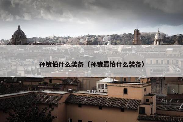 孙策怕什么装备（孙策最怕什么装备）