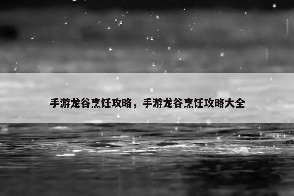 手游龙谷烹饪攻略，手游龙谷烹饪攻略大全