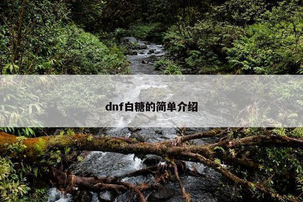 dnf白糖的简单介绍