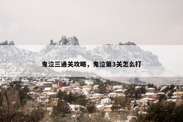 鬼泣三通关攻略，鬼泣第3关怎么打