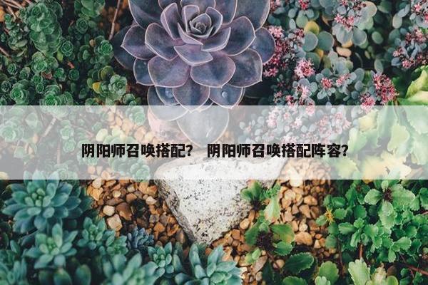阴阳师召唤搭配？ 阴阳师召唤搭配阵容？