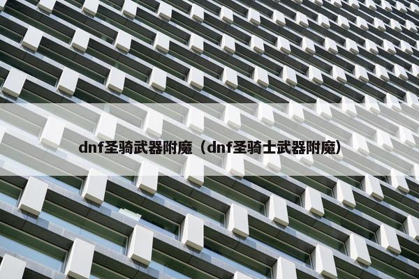 dnf圣骑武器附魔（dnf圣骑士武器附魔）