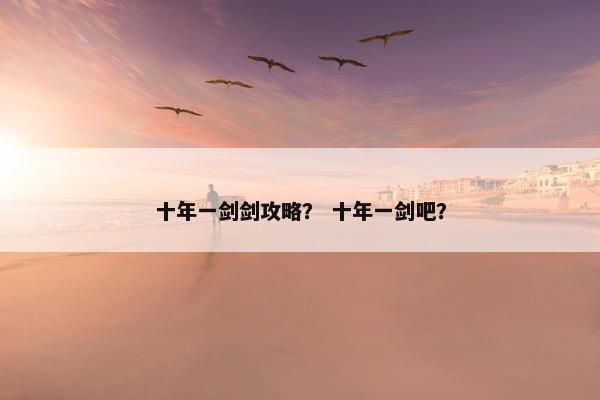 十年一剑剑攻略？ 十年一剑吧？
