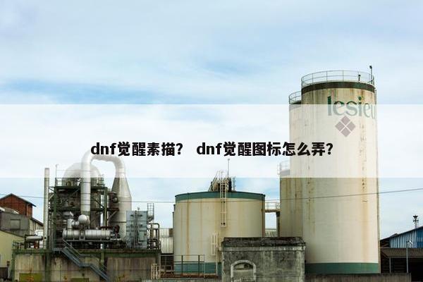 dnf觉醒素描？ dnf觉醒图标怎么弄？