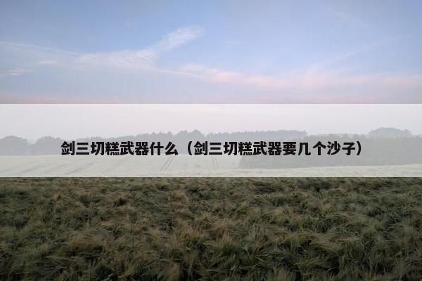 剑三切糕武器什么（剑三切糕武器要几个沙子）