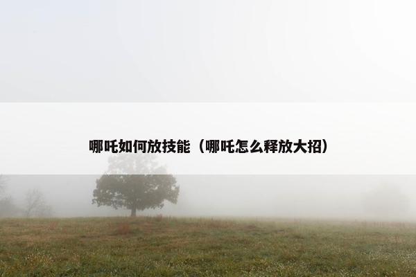 哪吒如何放技能（哪吒怎么释放大招）