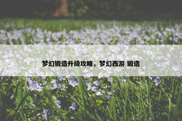 梦幻锻造升级攻略，梦幻西游 锻造
