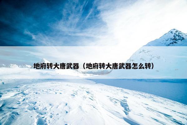 地府转大唐武器（地府转大唐武器怎么转）