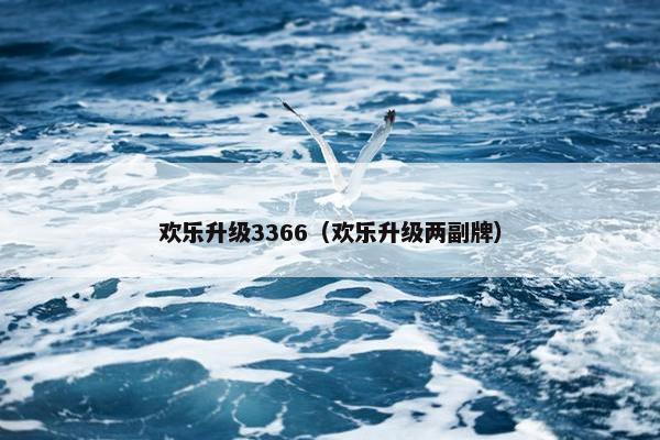 欢乐升级3366（欢乐升级两副牌）