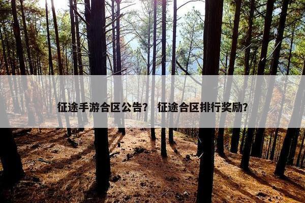 征途手游合区公告？ 征途合区排行奖励？