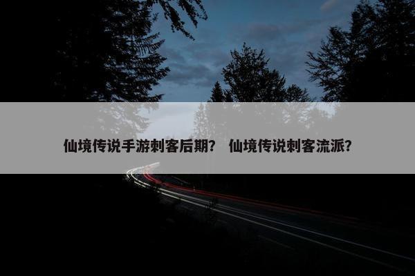 仙境传说手游刺客后期？ 仙境传说刺客流派？
