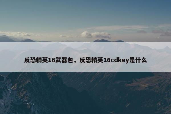 反恐精英16武器包，反恐精英16cdkey是什么