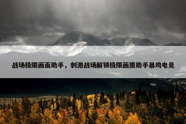 战场极限画面助手，刺激战场解锁极限画质助手暴鸡电竞