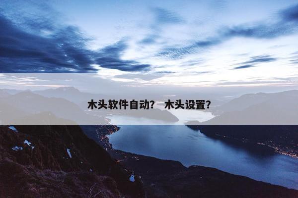 木头软件自动？ 木头设置？