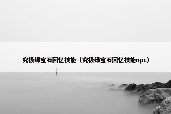 究极绿宝石回忆技能（究极绿宝石回忆技能npc）
