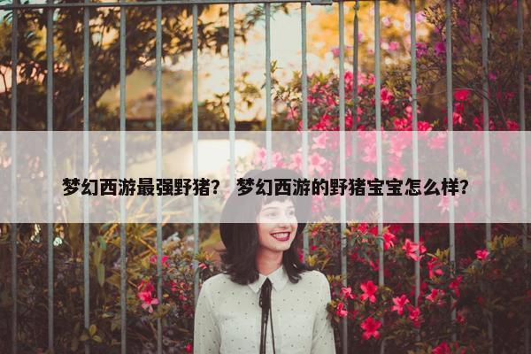 梦幻西游最强野猪？ 梦幻西游的野猪宝宝怎么样？