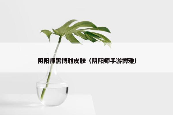 阴阳师黑博雅皮肤（阴阳师手游博雅）