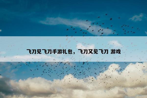 飞刀见飞刀手游礼包，飞刀又见飞刀 游戏