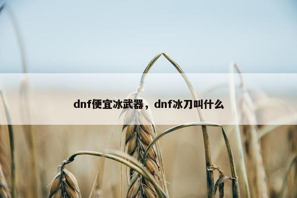 dnf便宜冰武器，dnf冰刀叫什么