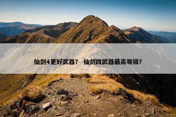 仙剑4更好武器？ 仙剑四武器最高等级？