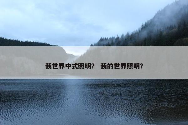 我世界中式照明？ 我的世界照明？