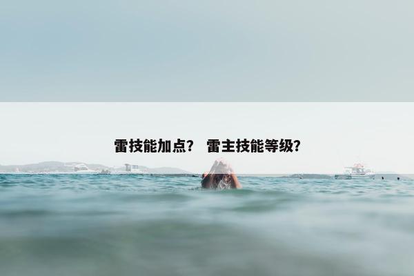 雷技能加点？ 雷主技能等级？