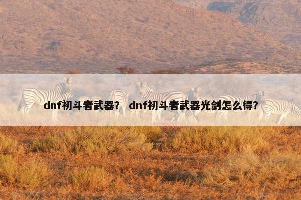 dnf初斗者武器？ dnf初斗者武器光剑怎么得？