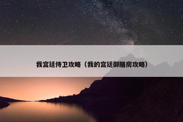 我宫廷侍卫攻略（我的宫廷御膳房攻略）