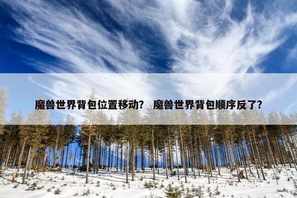 魔兽世界背包位置移动？ 魔兽世界背包顺序反了？