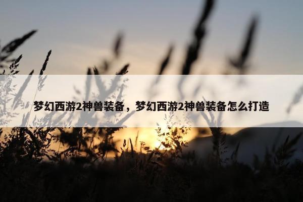 梦幻西游2神兽装备，梦幻西游2神兽装备怎么打造