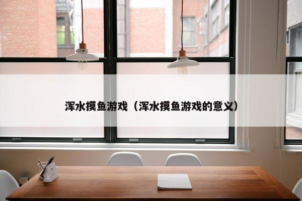 浑水摸鱼游戏（浑水摸鱼游戏的意义）
